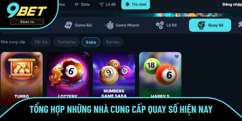 Top 3 nhà cung cấp tại 9BET